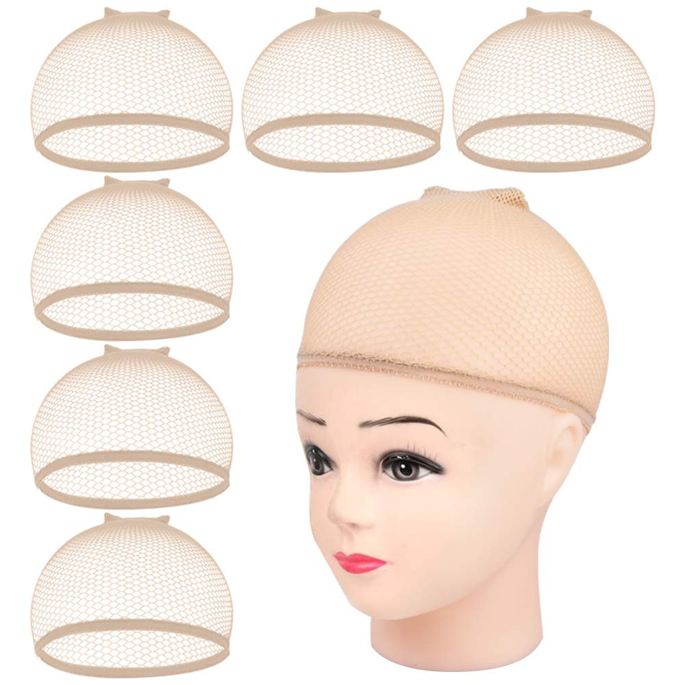 Mesh Wig Cap, 6 Pcs Fishnet Wig Cap for Women Non Slip Weave Close End Hair Net