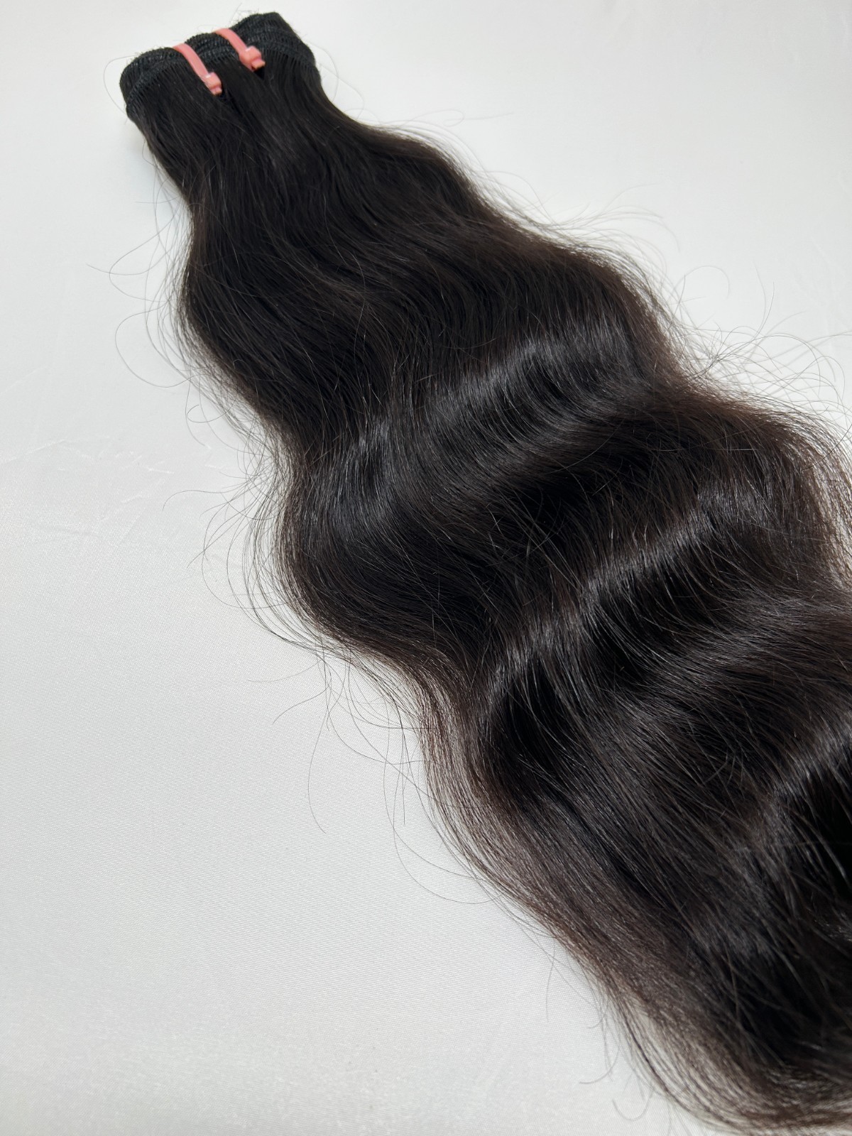 Natural Virgin Indian Wavy Hair Bundle Extensions 100 gram Piece