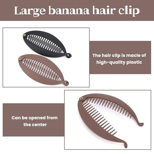 4 Pcs Banana Clips for Hair – Vintage Clincher Combs Tool Accessories Fishtail