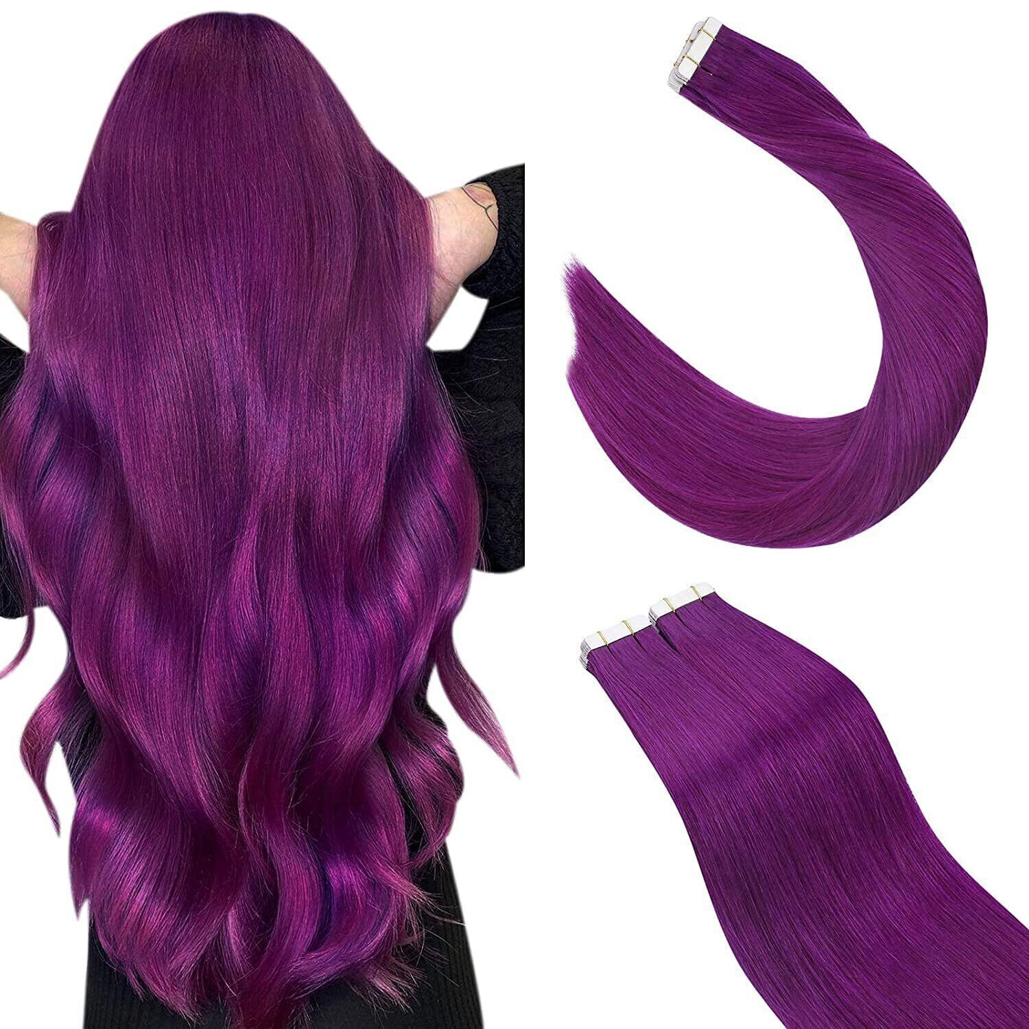 Tape in Human Hair Extensions Skin Wefts Premium Remy Hair Highlight BlondeWomen