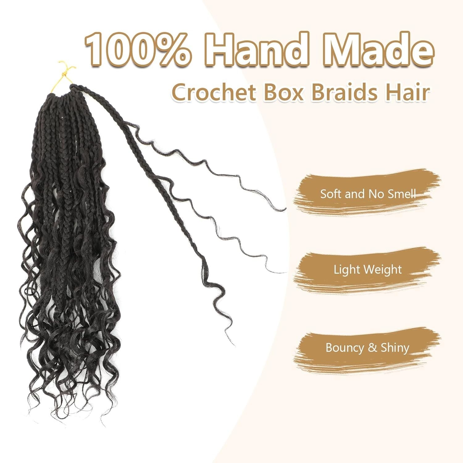 Luxury 12 Inch Curly Ends Box Braids – 8 Packs Bohemian Crochet Hair for Women