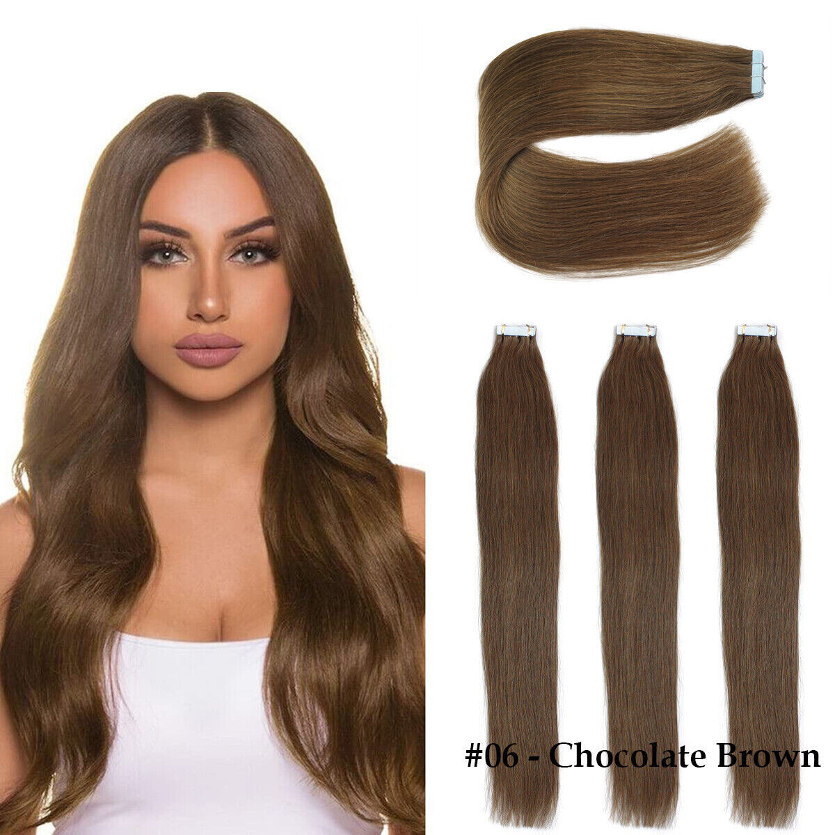 100%Human Hair Extensions Tape-in Skin Weft Remy Hair Full Head Highlight Blonde