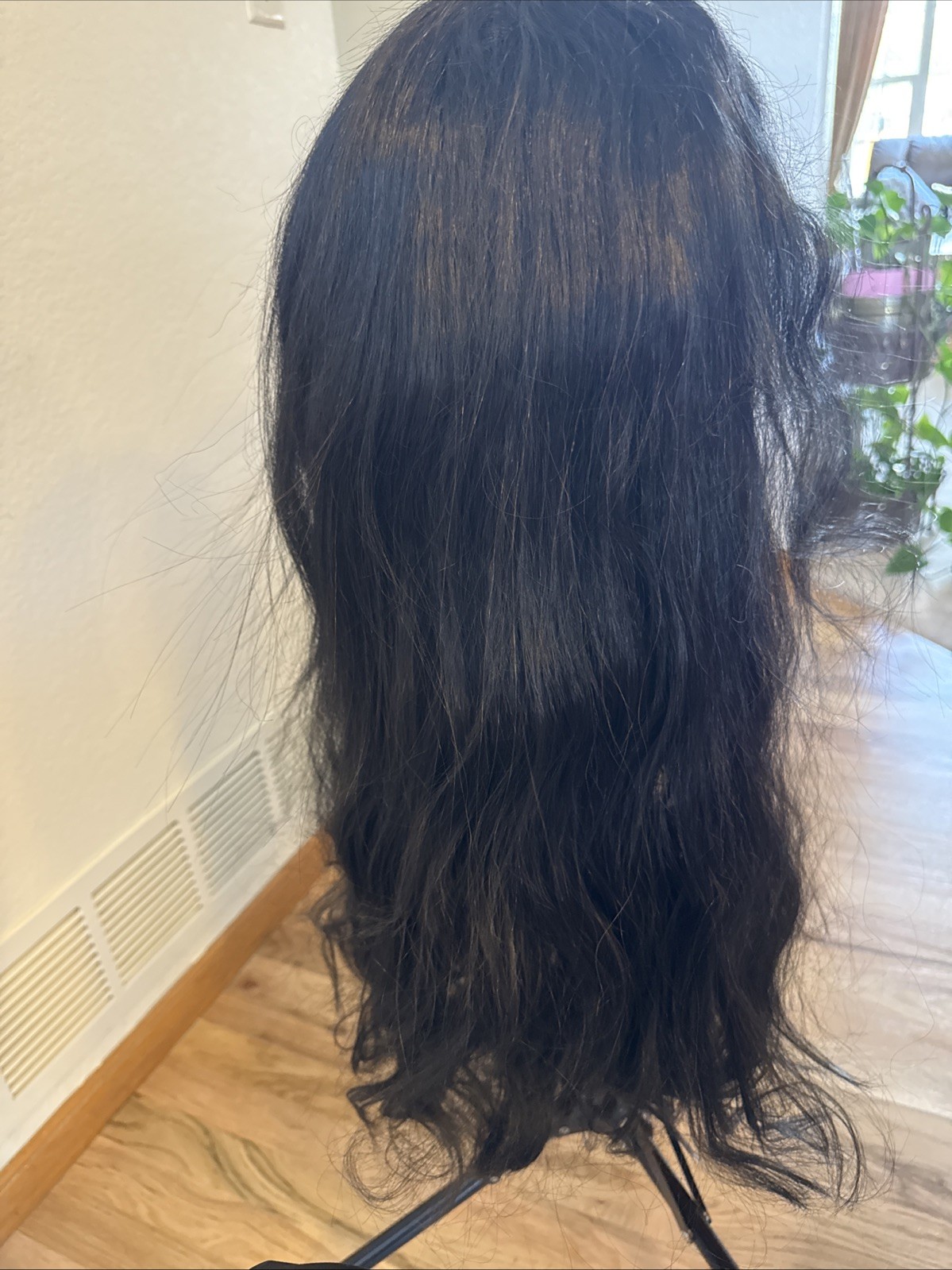 602 Beautiful 28” Human Blend Lace Front Very Soft Black Wavy