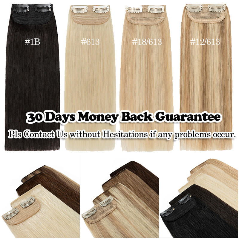 100% Human Hair Patch Hairpiece Extensions Clip In for Adding Small Hair Volume