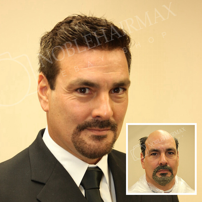 Natural Real Mens Hair Replacement System Ultra Thin Poly Skin Toupee Hairpieces