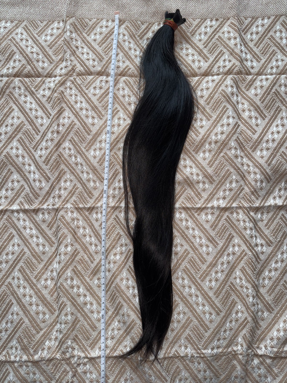 22″ 104g Real Human Hair Ponytail Natural Black Single Donor A128