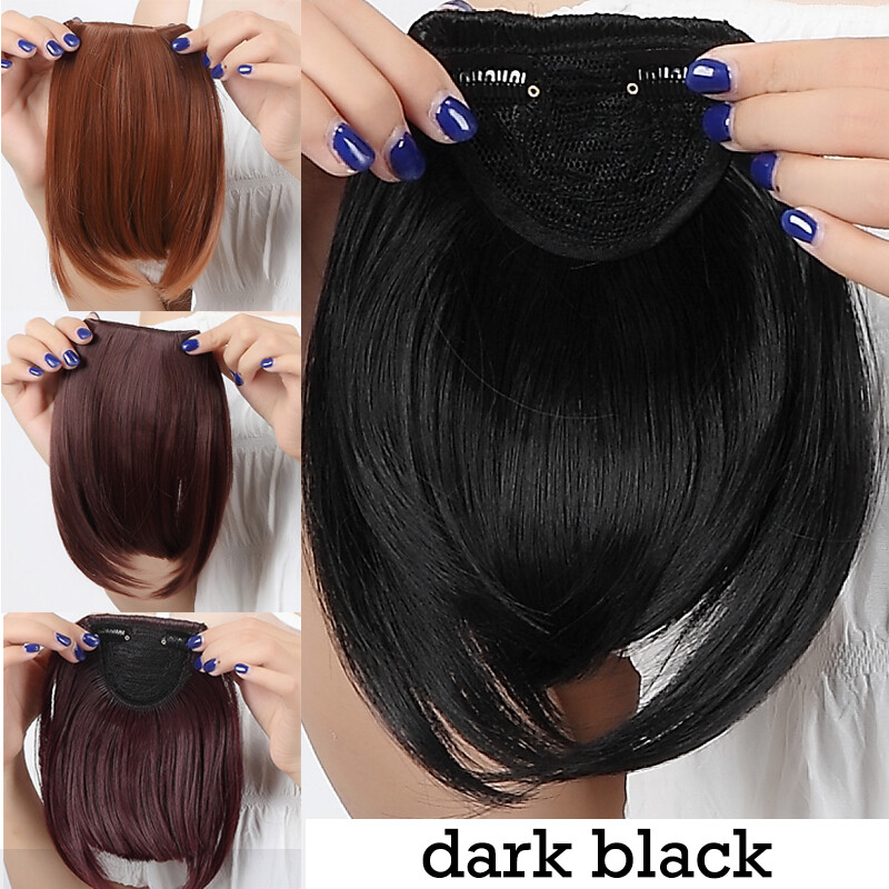 Fake Bangs Hair Clip on Front Neat Bang Fringe Hair Extensions AS Real Hair US