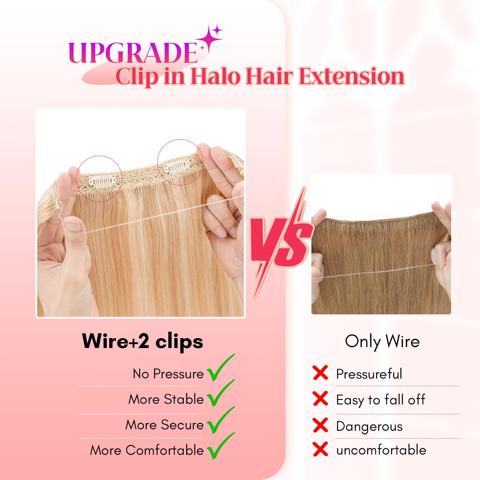 Rich Choices Halo Hair Extensions Real Human Hair 100 Remy Human Hair Halo