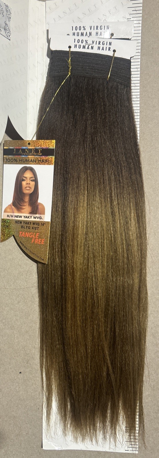 100% Human Hair. Janet Natural Perm. 14”inch. BLYG Color #4/27. 1pack For $40