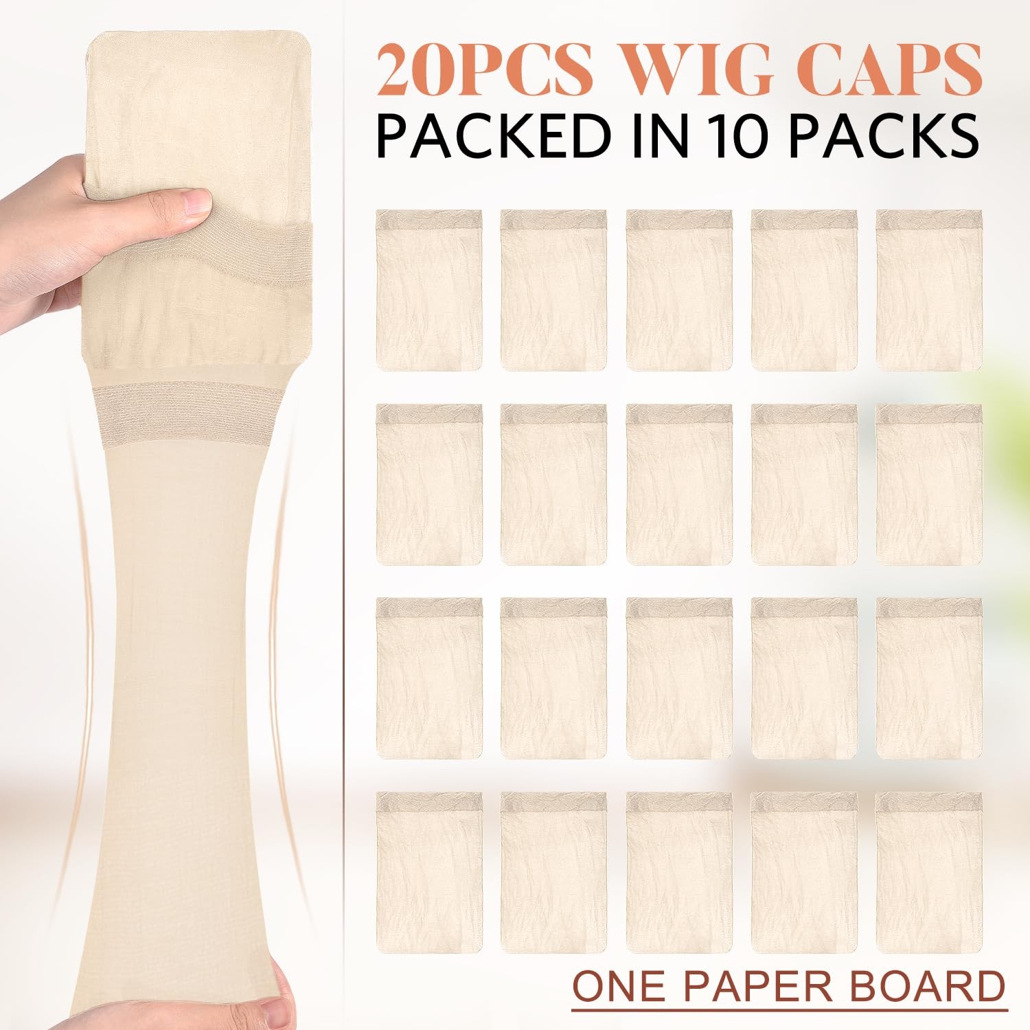 Wig Caps,MORGLES 20pcs Stretchy Nylon Wig Caps Stocking Caps For Wigs Wig Caps