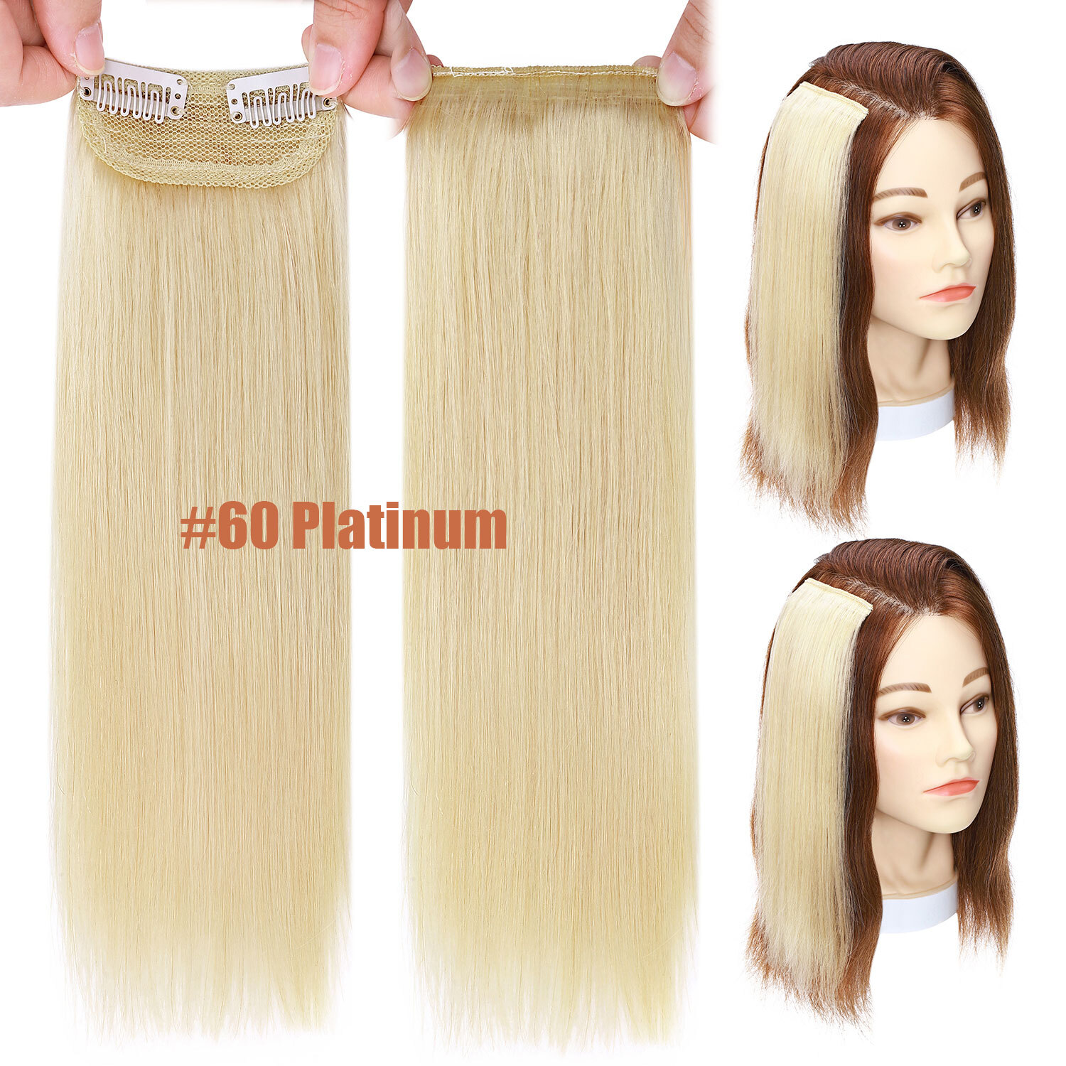Thick Mini Hair Pad Clip In 100% Remy Human Hair Extensions Short Side Hairpiece