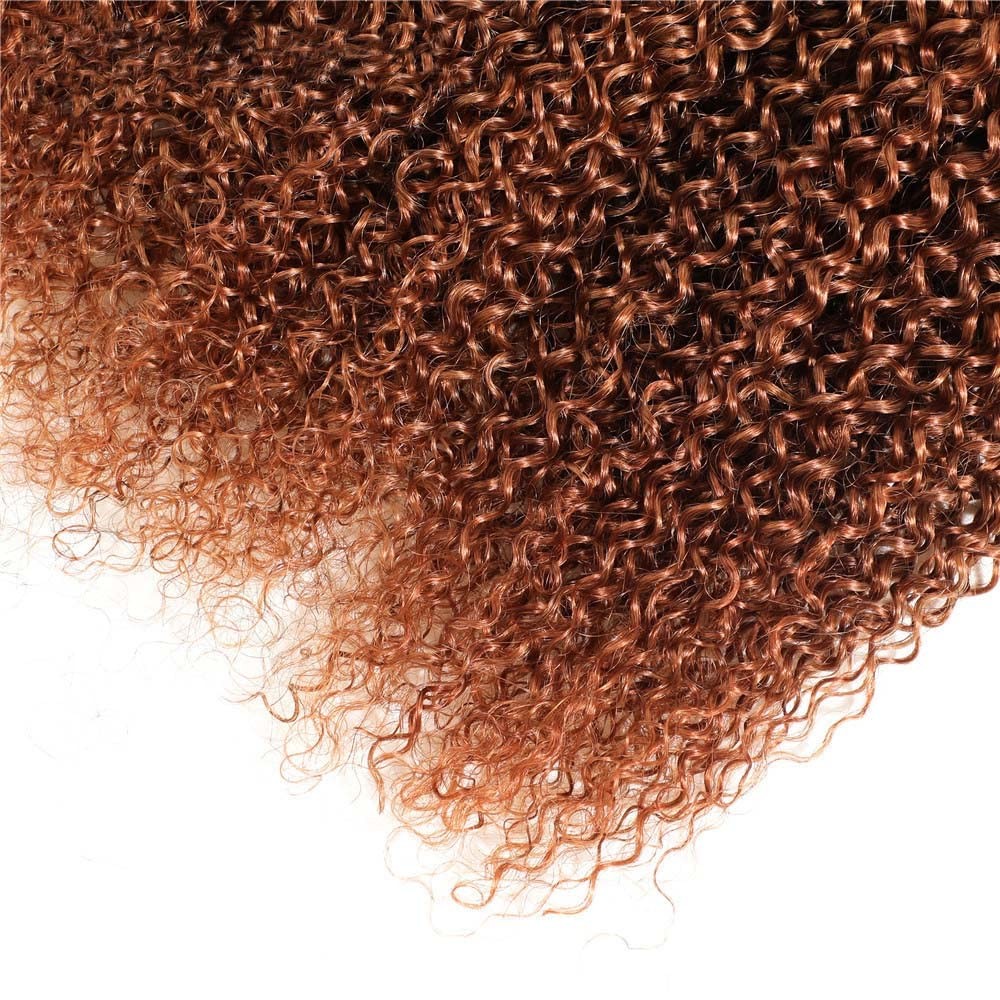 Biliisyff 1B30 Bundles Brown Curly Wave Human Hair Bundles Two Tone Black And