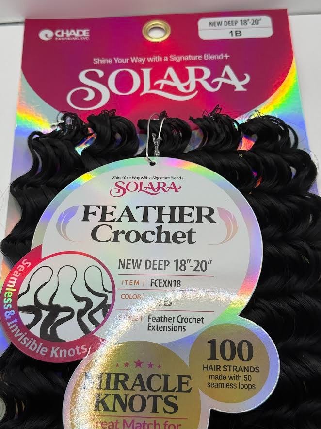 SOLORA FEATHER CROCHET NEW DEEP 18″-20″ FEATHER CROCHET EXTENSION