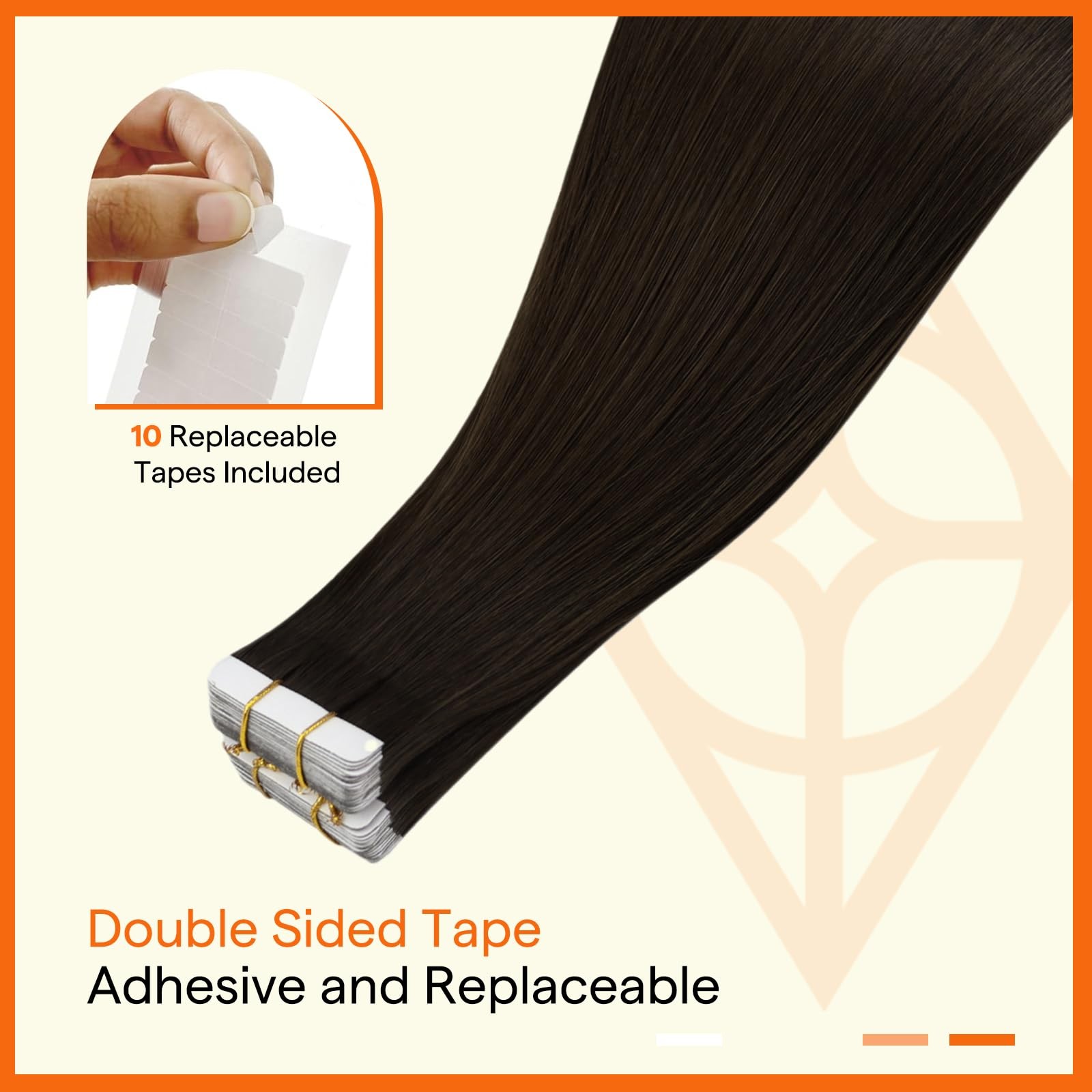 Full Shine Dark Brown Tape In Hair Extensions Double Sided Tape 25Gram 10Pcs