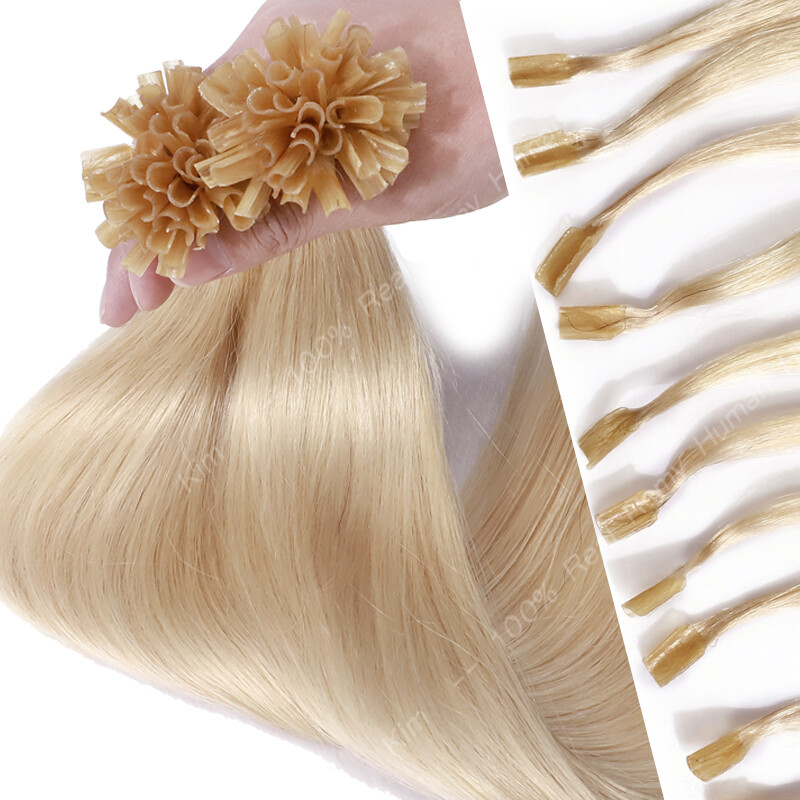 Nail U Tip Hair Extensions Real Remy Human Hair Thick 1g/s Glue Fusion Keratin