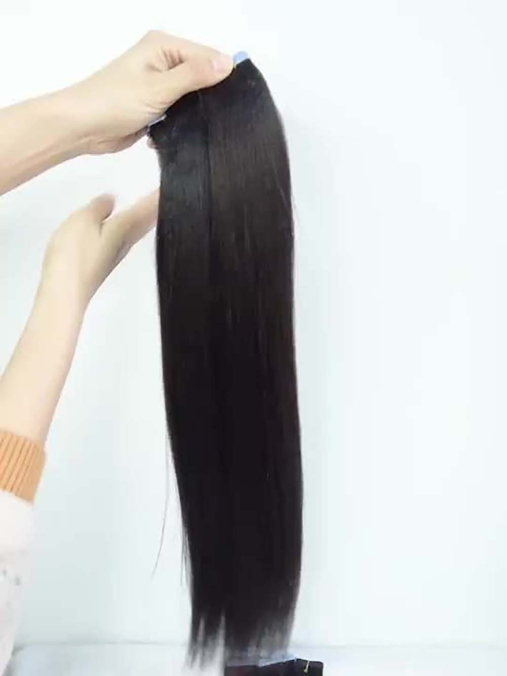 High-Quality Soft Glossy 20-Piece Tape In Hair Extensions – 100% Remy Human Hair