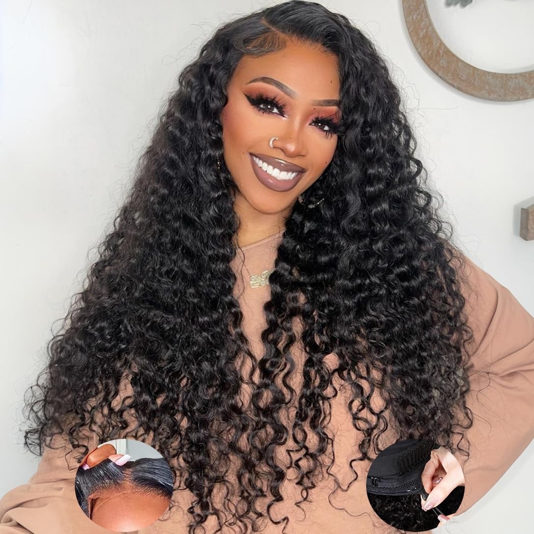 26 Inch Deep Wave Glueless Lace Front Wig – Pre Plucked, HD Lace, 210 Density, C