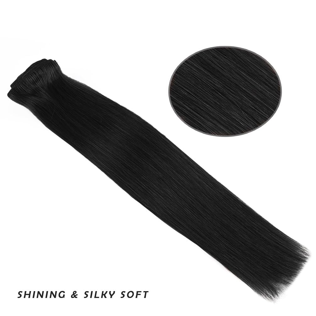 Winsky 12 Inches Clip In Hair Extensions Remy Human Hair – 70G 7Pcs 16 Clips