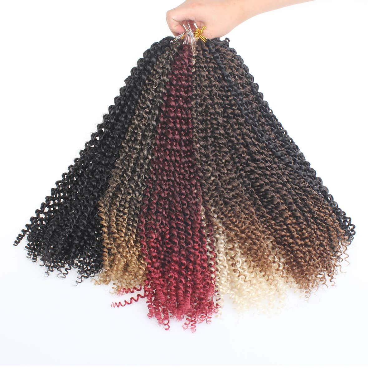 18 Inch Passion Twist Crochet Hair 126 Strands Natural Black Water Wave Crochet