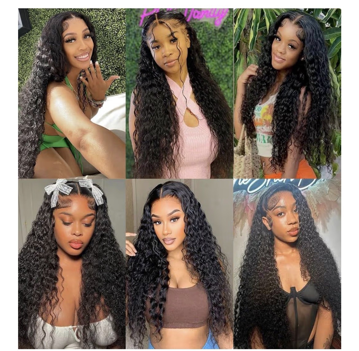 Curly Human Hair Weft Extensions Bundles, Black, 4-Pack, 20 22 24 26 inch.