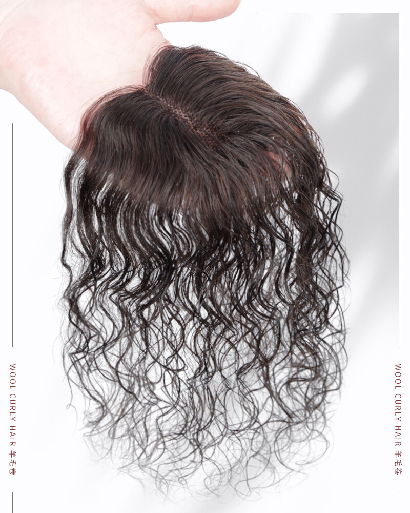Curly Wavy Hair Clip In 100% Human Hair Toppers -Loss Thin Hair Top Replacement