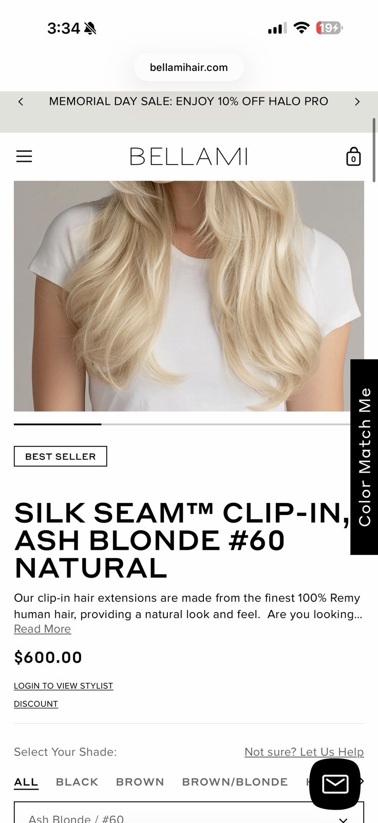Bellami Professional Silk Seam 360g 26″ Ash Blonde (#60) Clip In Hair Extensions