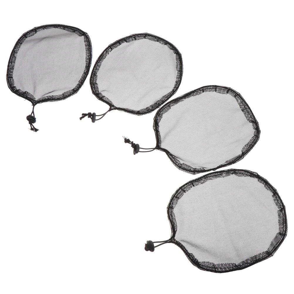 4Pcs Black Ponytail Hairnet Wig Cap Elastic Hair Bun Cover Breathable Soft
