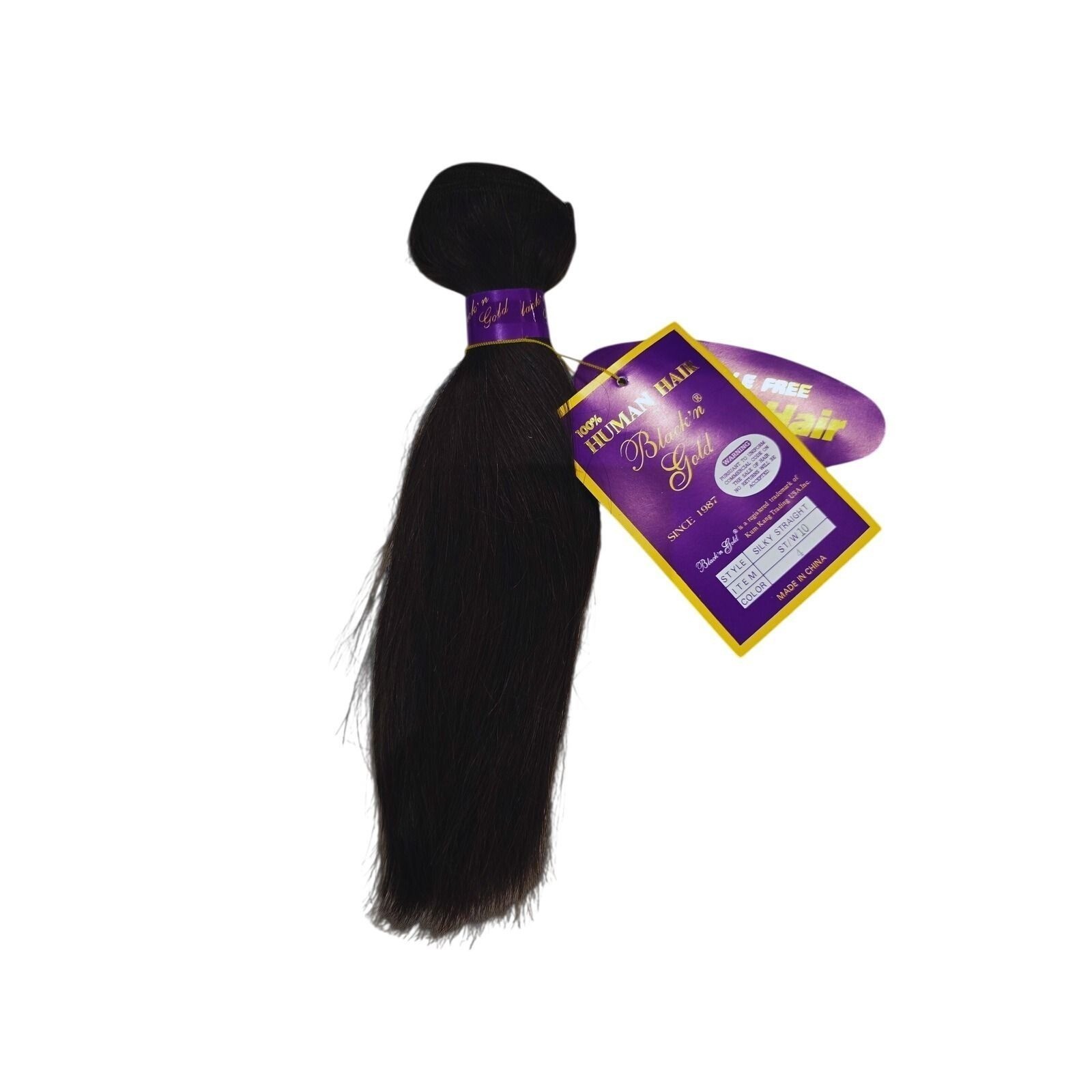100% Human Hair Weave Bundle 3 PACKS 10″ Color #4 Silky Straight Black ‘n Gold