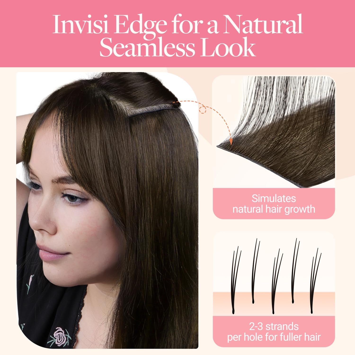 Invisi Edge Wide Tape in Hair Extensions,4A Chocolate Brown,4pcs 20inch 20g, …