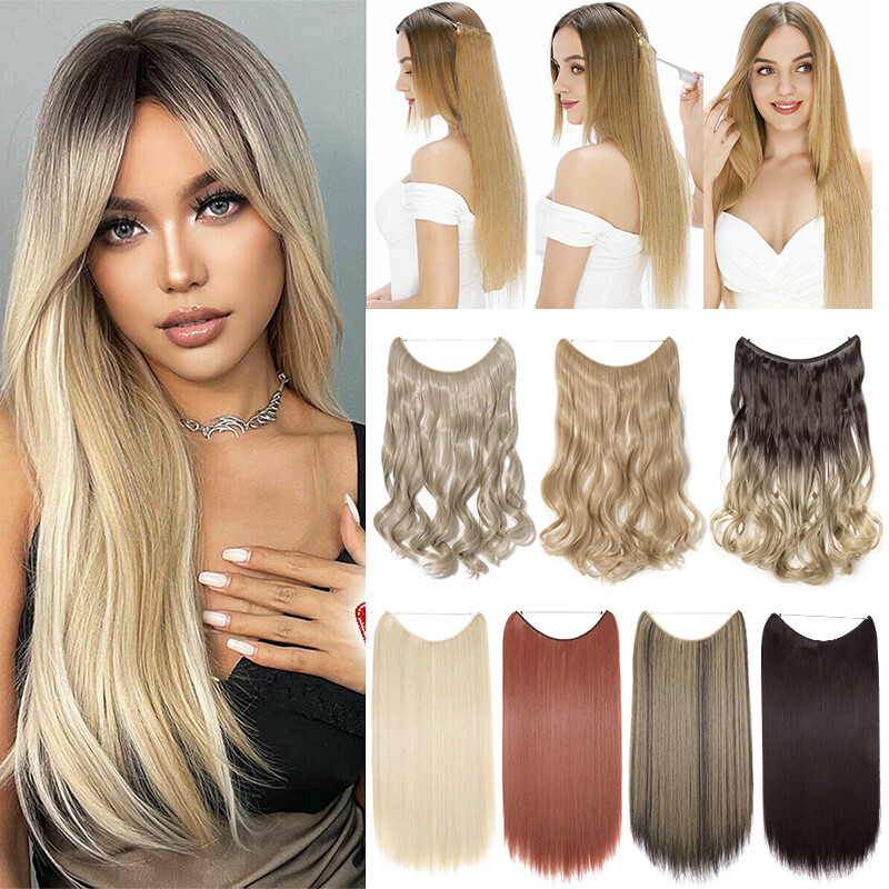 Wire in Hair Extensions Invisible Nano Ring Clip in Hair 100% Natural as Human