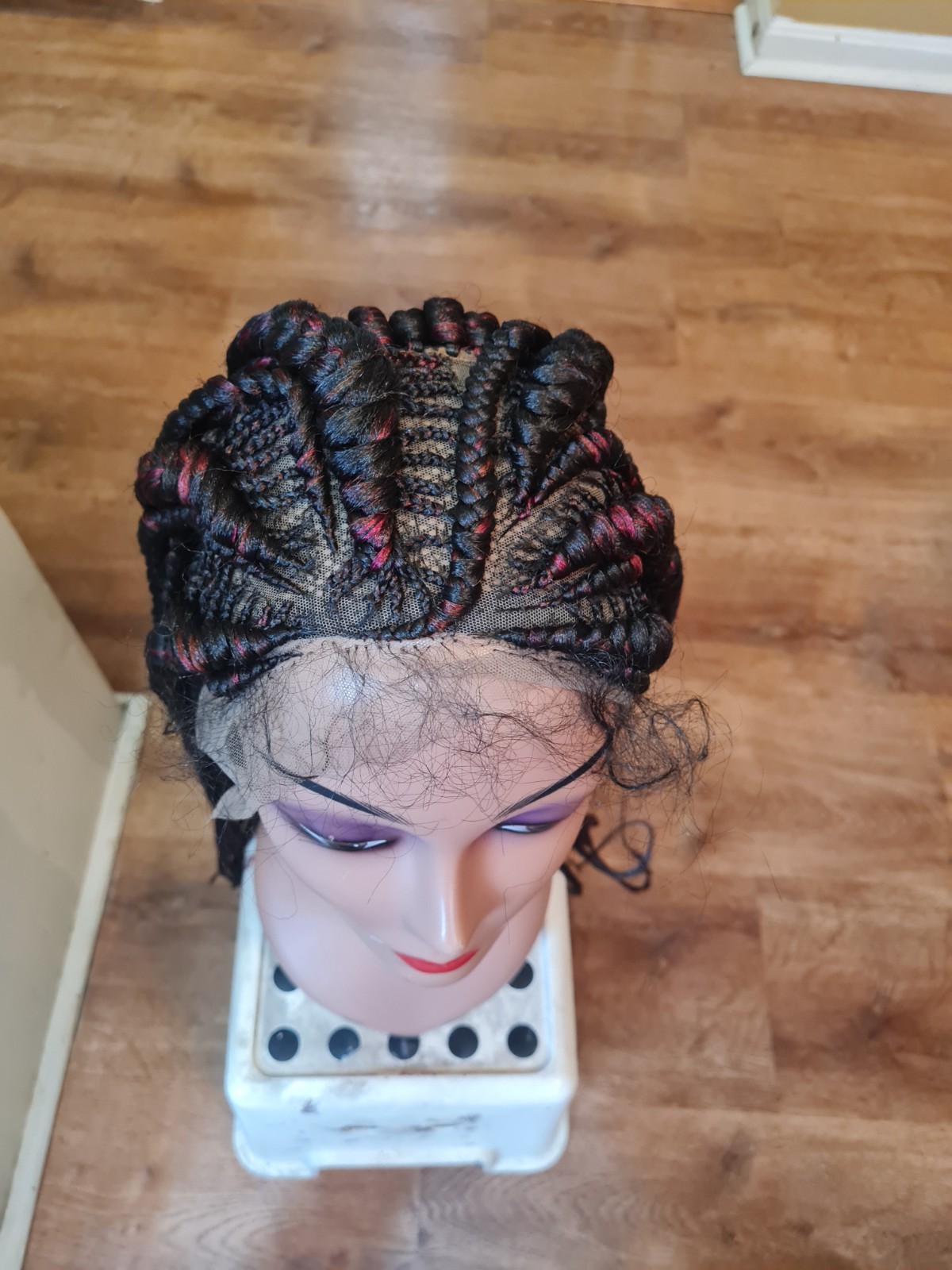 Braided Wig For Black Women Cornrow Braids Lace Front Synthetic Fiber