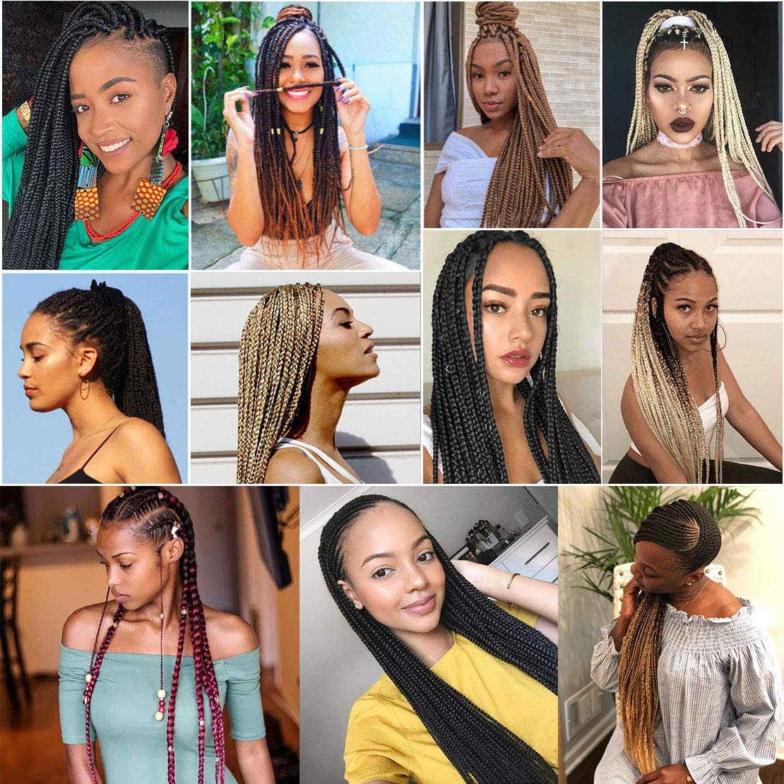 Pre Stretched Braiding Hair 22 Inch 6 Packs Professional Soft Yaki braiding H…