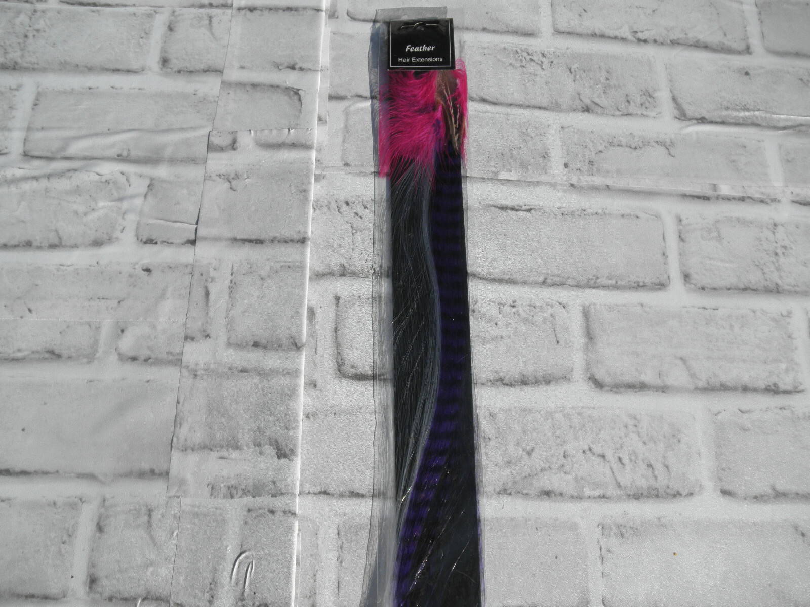 NEW SYNTHETIC FEATHER HAIR EXTENSION (MULTI-COLOR PINK,GRAY, PURPLE) 15″ LONG #3