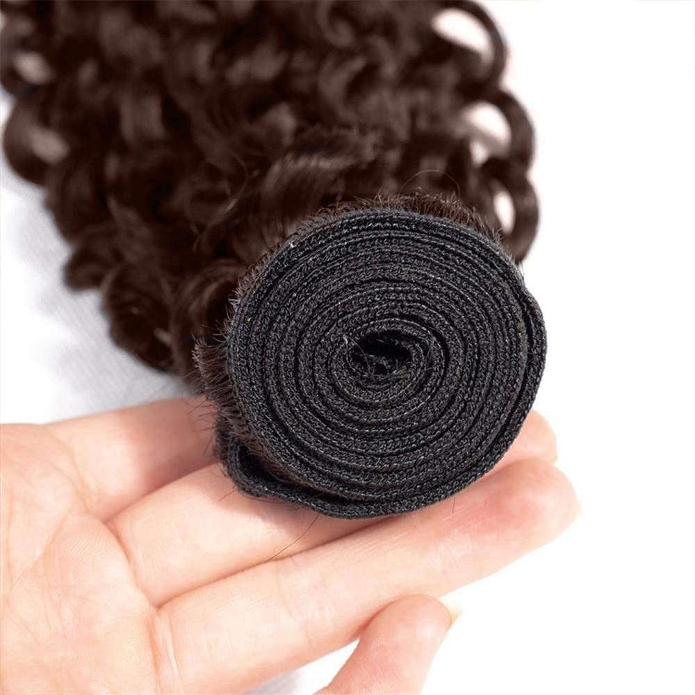 Yuksoocosh Chocolate Brown Water Wave Bundles Color 4 Human Hair Extensions