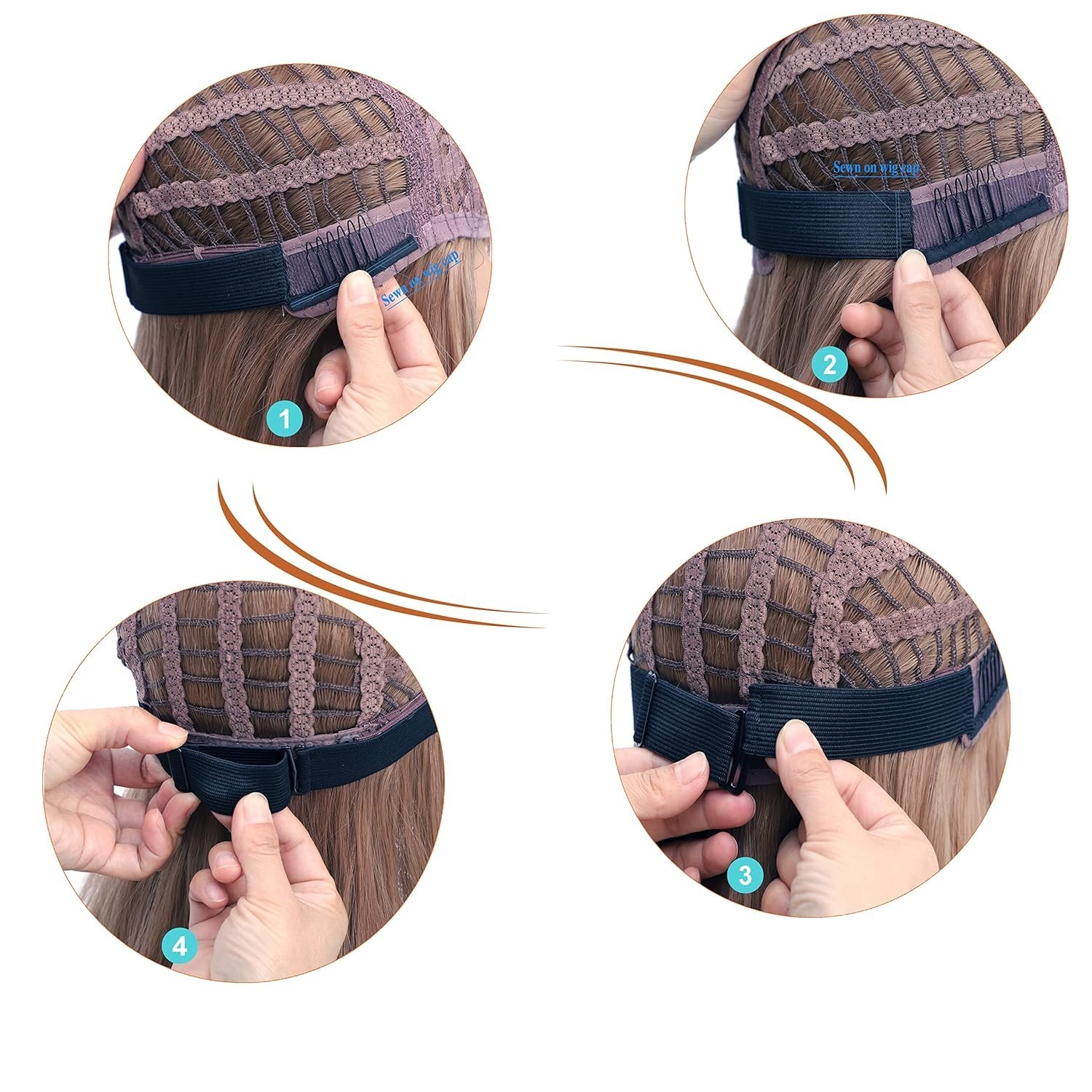 Adjustable Elastic Bands Straps for Wigs – Black 10pcs