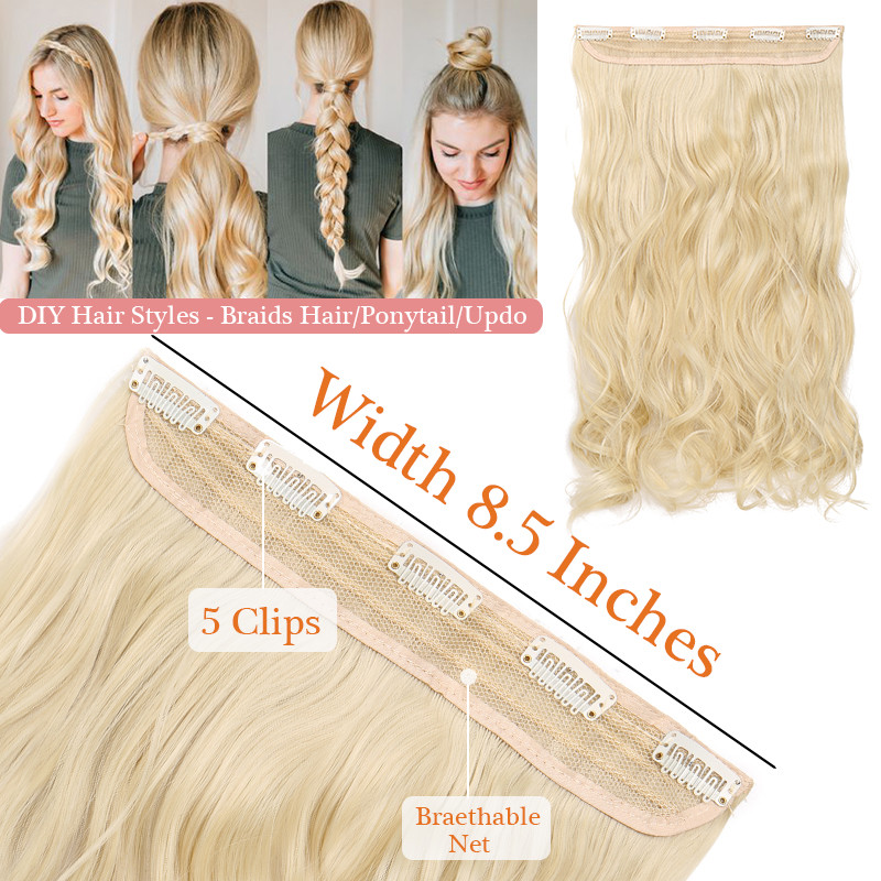Real Thick Natural Clip in 3/4 Full Head Hair Extensions Extension Soft as human
