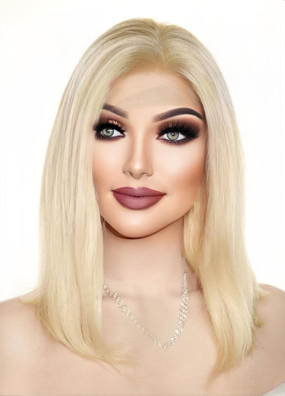 BRAZILIAN Remi Human Hair 4X4 Silk Base Lace Front GOLDEN BLOND 1378