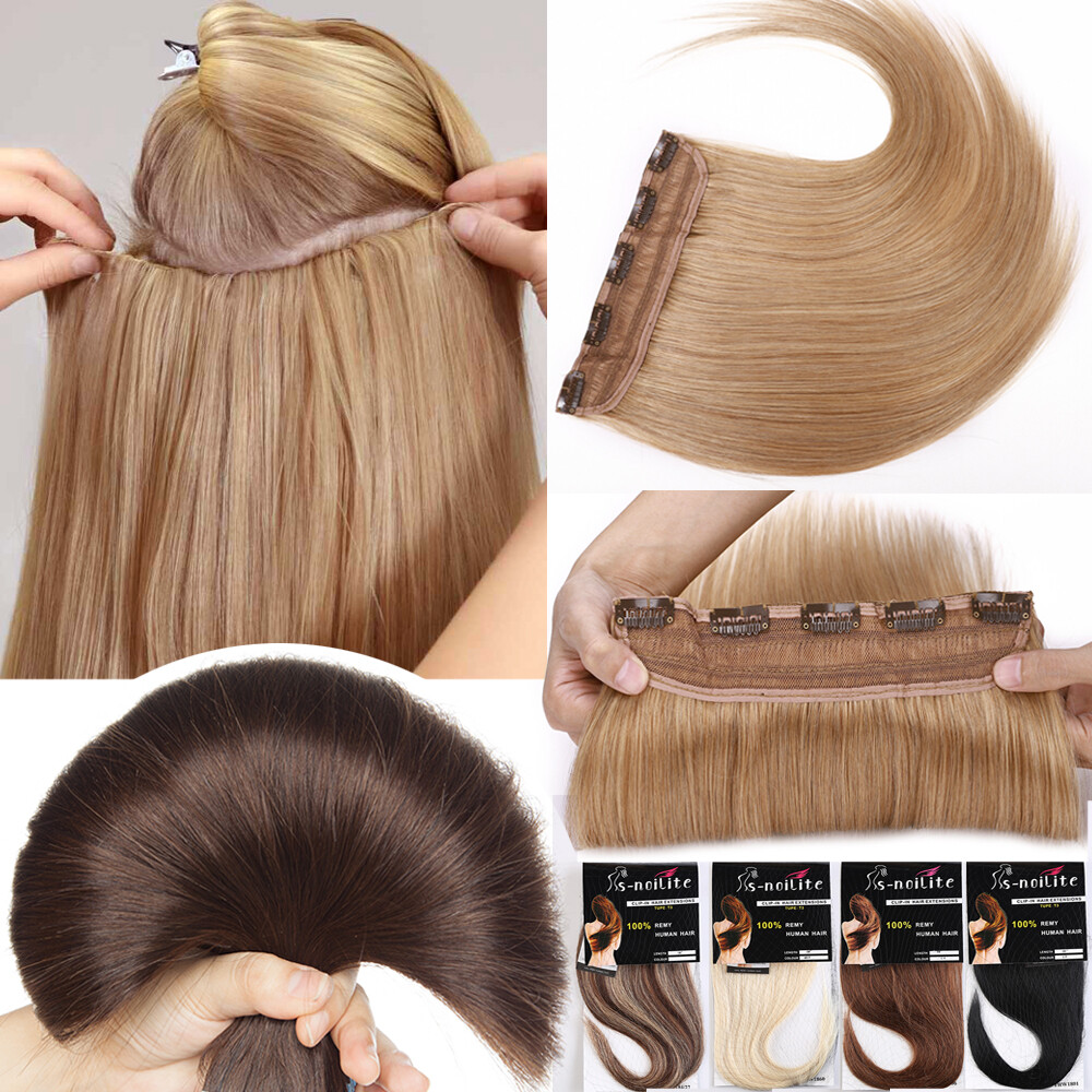 Hair Extensions 100% Human Hair One Piece Clip In Half Full Head Dirty Blonde US