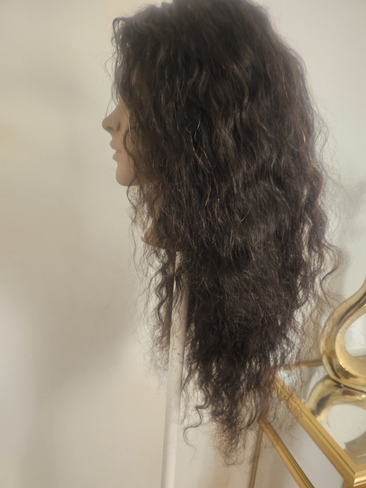 High Quality regular Top Black 24″ Water Wave 150% Virgin Human Hair Lace Wig
