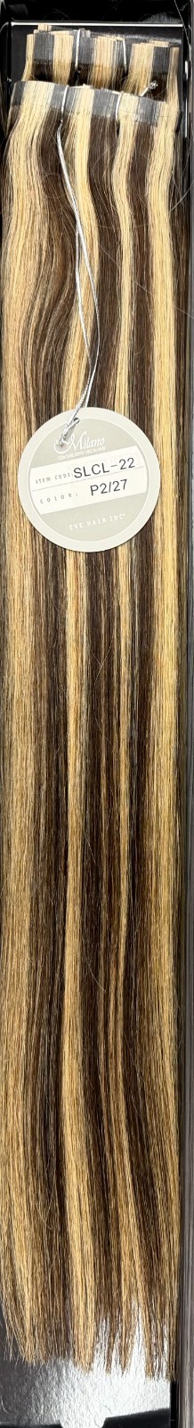 Eve Milano Pure Remy Virgin 100% Human Hair 22″ Seamless Clip-In Extension #2/27