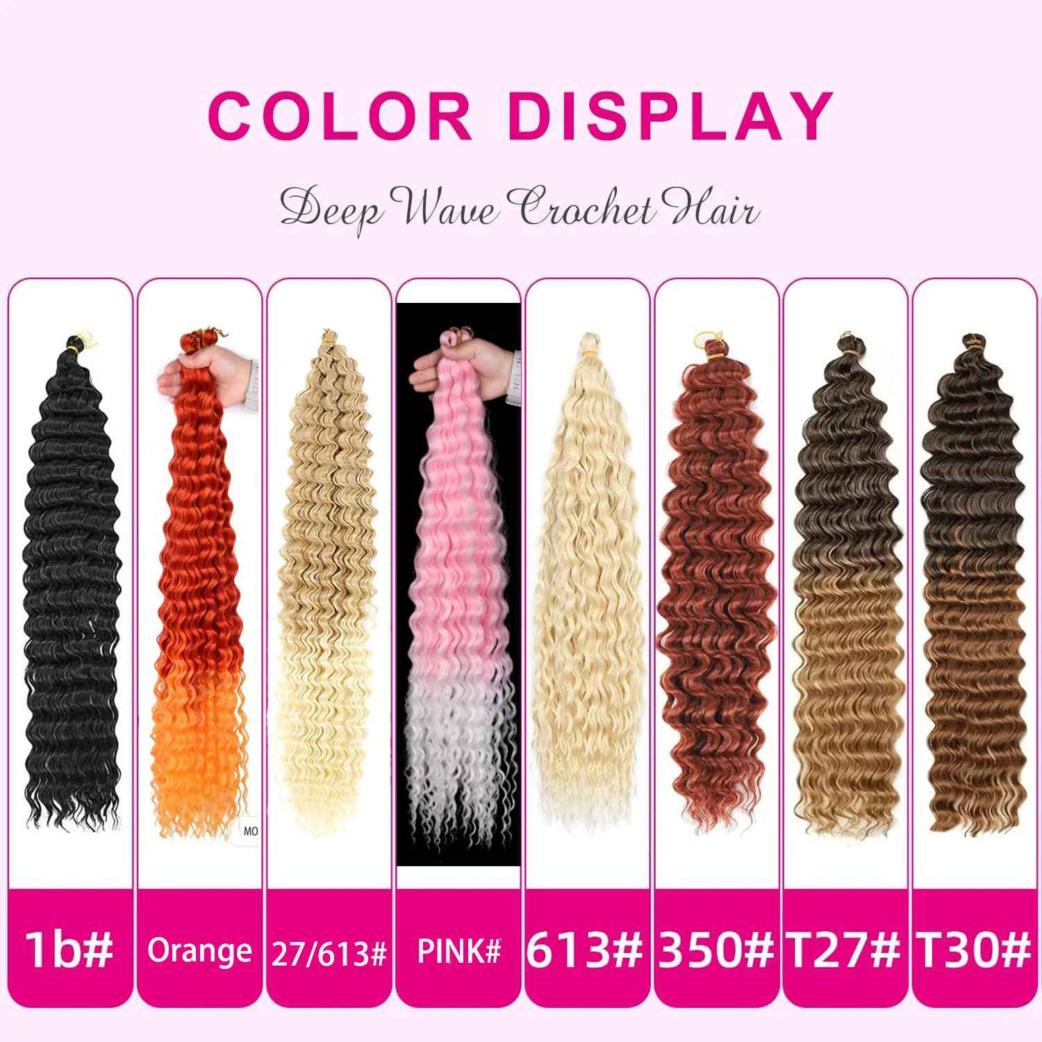 Deep Wave Crochet Braids Ocean Wave Curly Braiding Hair Extensions For Women