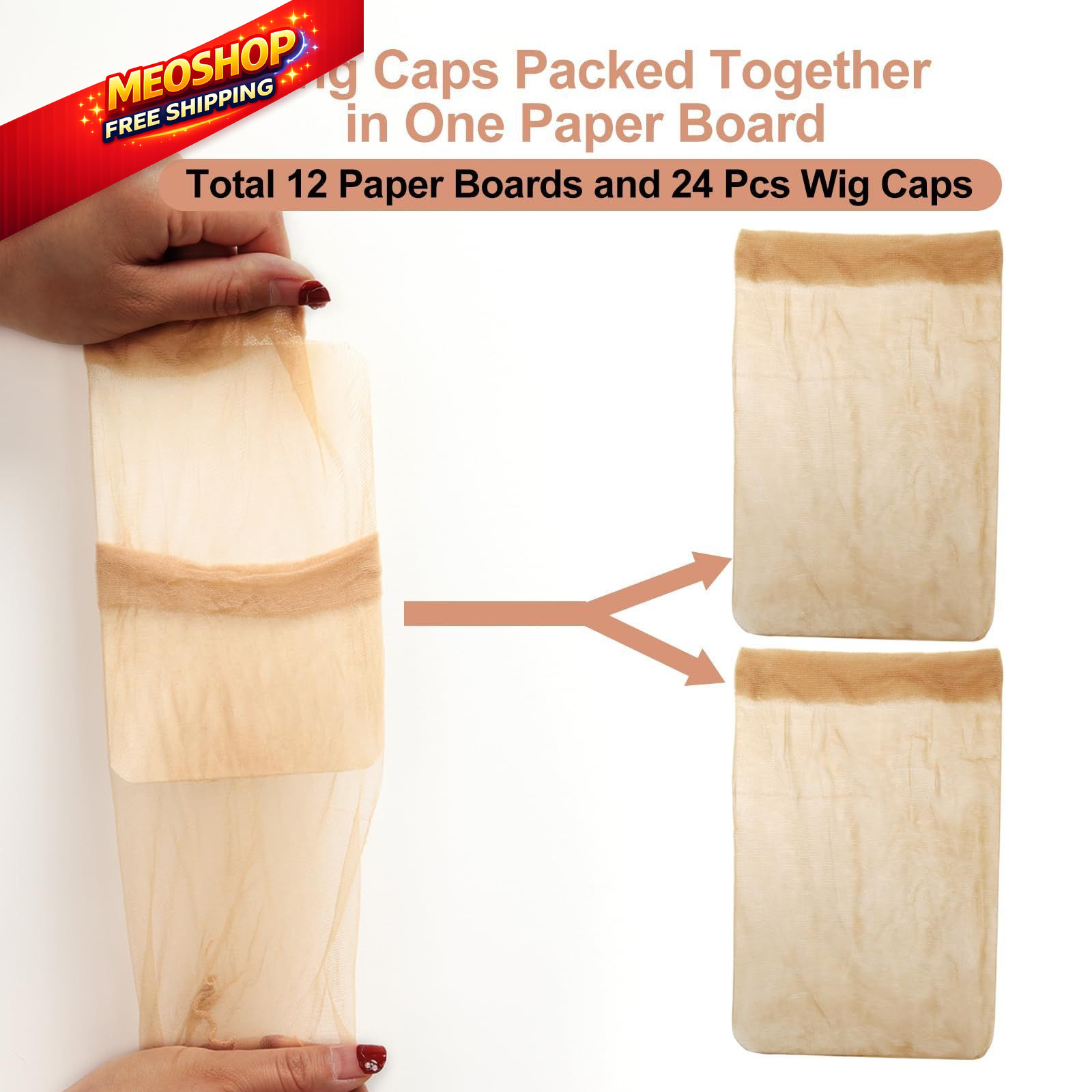 BEEOS Skinlike Real HD Wig Cap for Women, 24 Pieces 24 PCS,