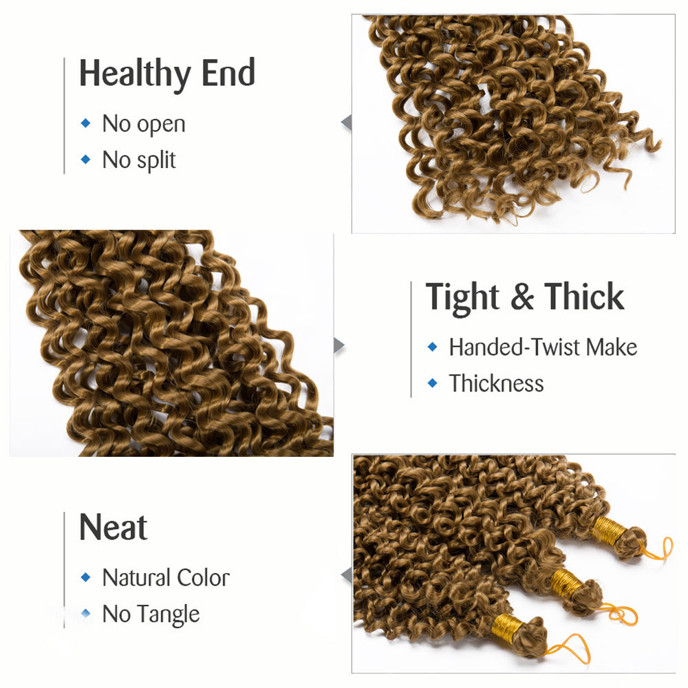 3/5Packs Marlybob Deep Wave Curly Afro Crochet Braiding Hair Extensions As Human
