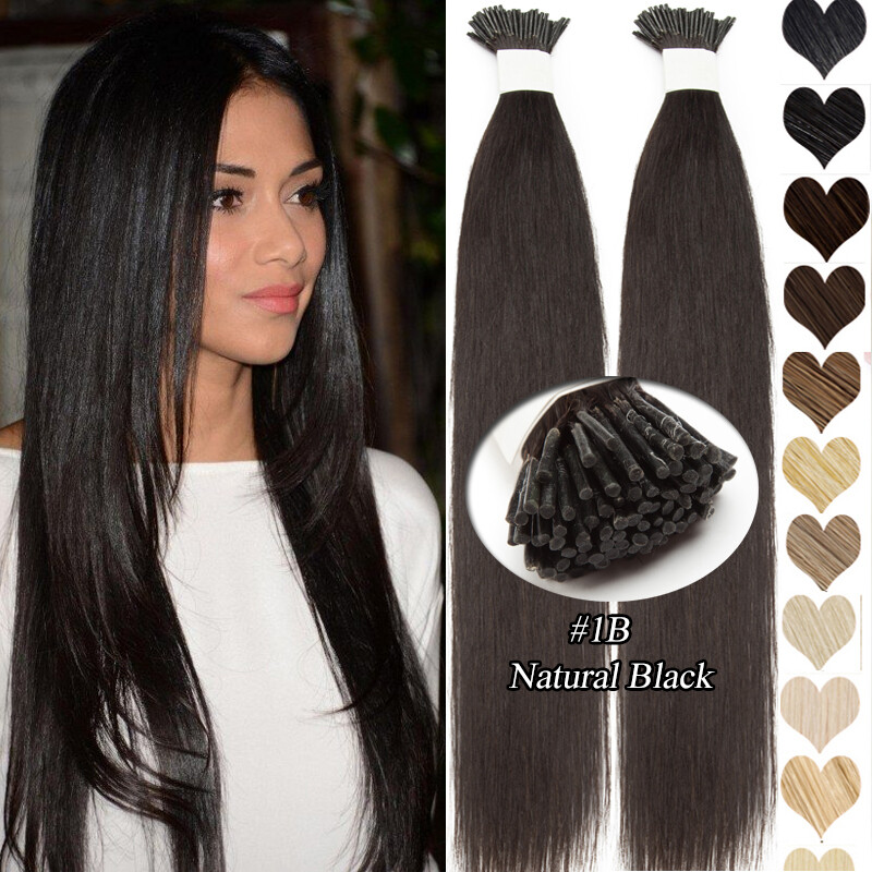 Clearance 100% Remy Human Hair Extensions Pre Bonded I Tip Stick Bead Strand 20″