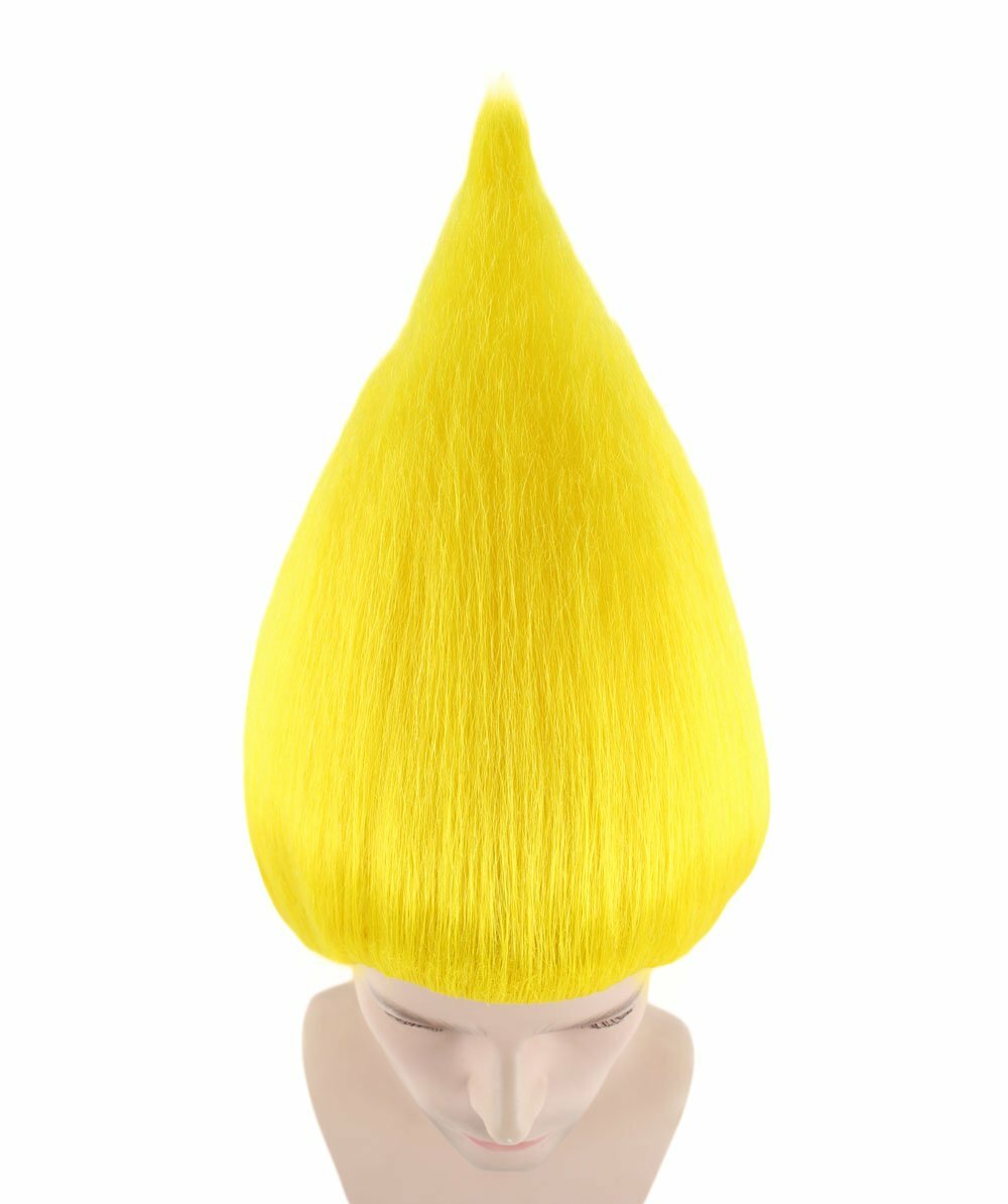 Yellow Straight Wig Cosplay Halloween Party Trolls Neon Hairdo Stand Up,HM-088