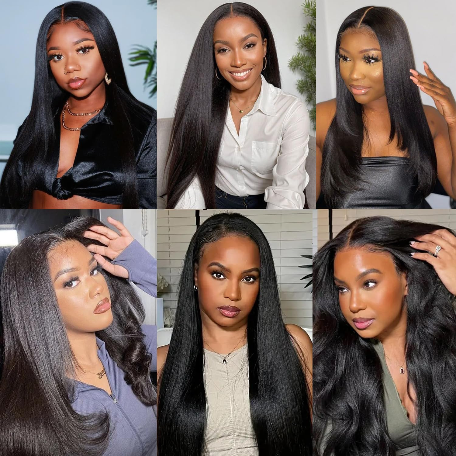 20″ Yaki Straight Clip-In Hair Extensions – Remy Human Hair #1B Natural Black