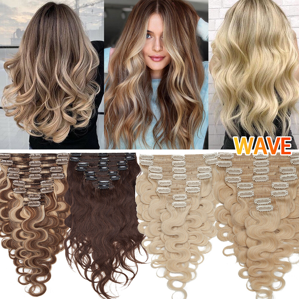 Luxury THICK Double Weft Clip In 100% Real Remy Human Hair Extensions Full Head