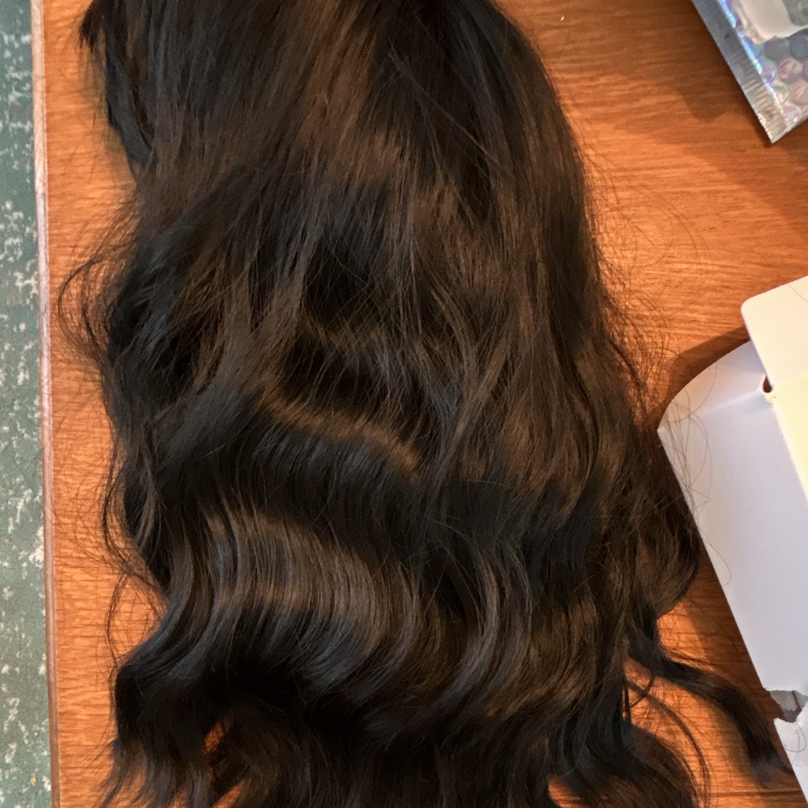 Elfairy 2 Black Wavy Clip-In Wig with Bangs, Classic Cap, Adjustable Strap