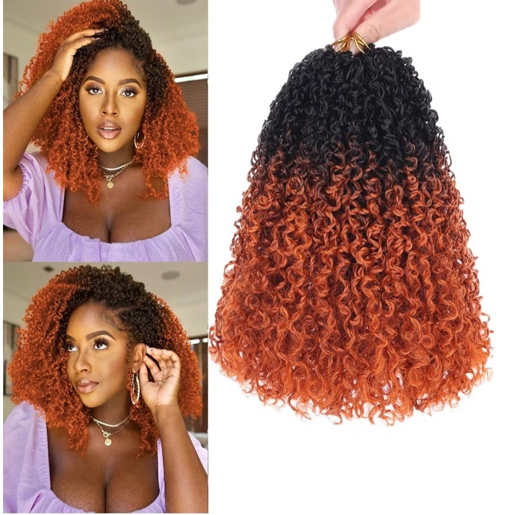 7 Pack Ombre Yanky Twist Crochet Hair Extensions 12 Inch Pre-looped