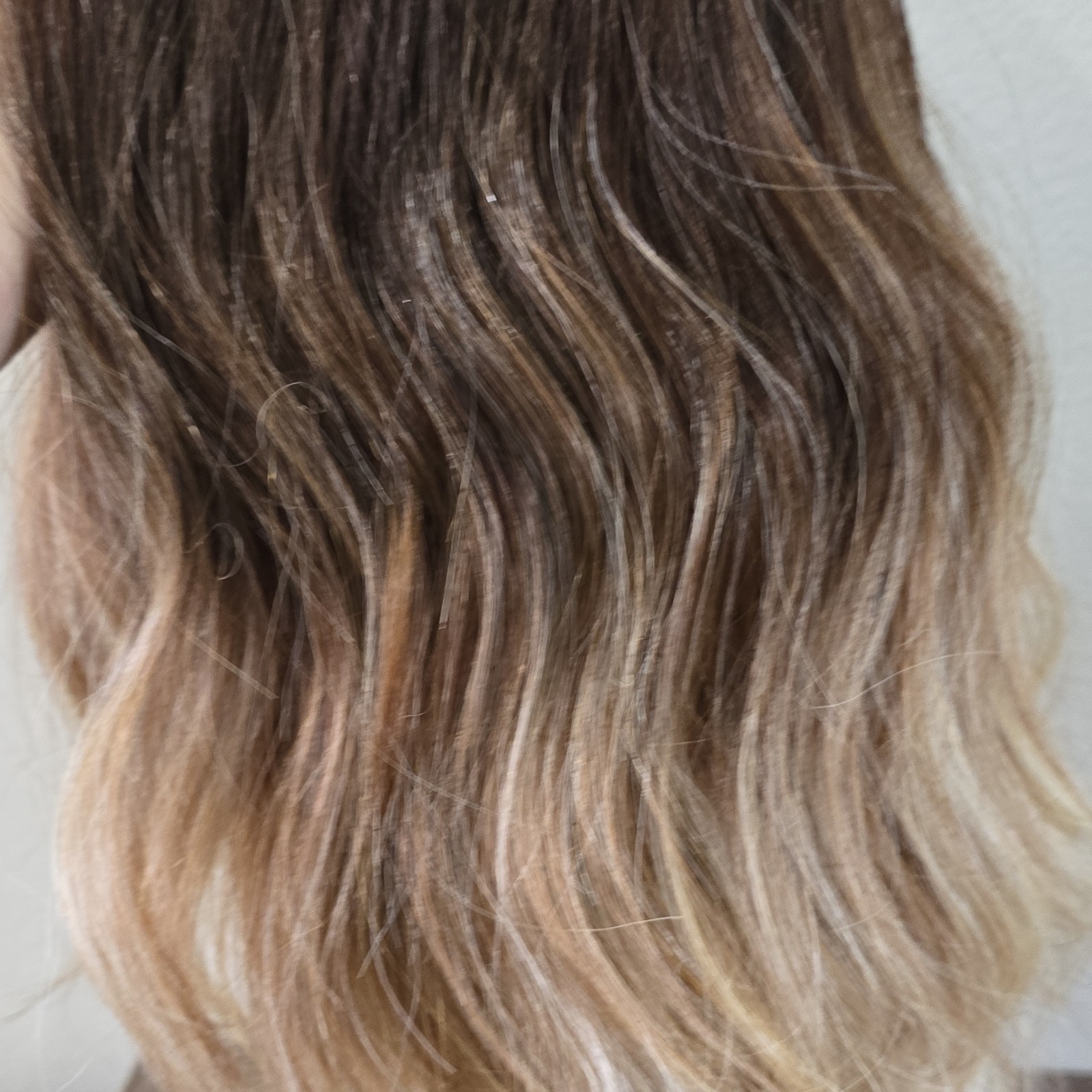 Ombré Brown Blond Wavy Wig Classic Cap Free-Part Adjustable Strap Medium 21-30in